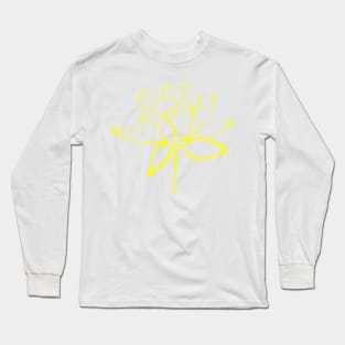 Lotus Flower Calligraphy (Yellow) Long Sleeve T-Shirt